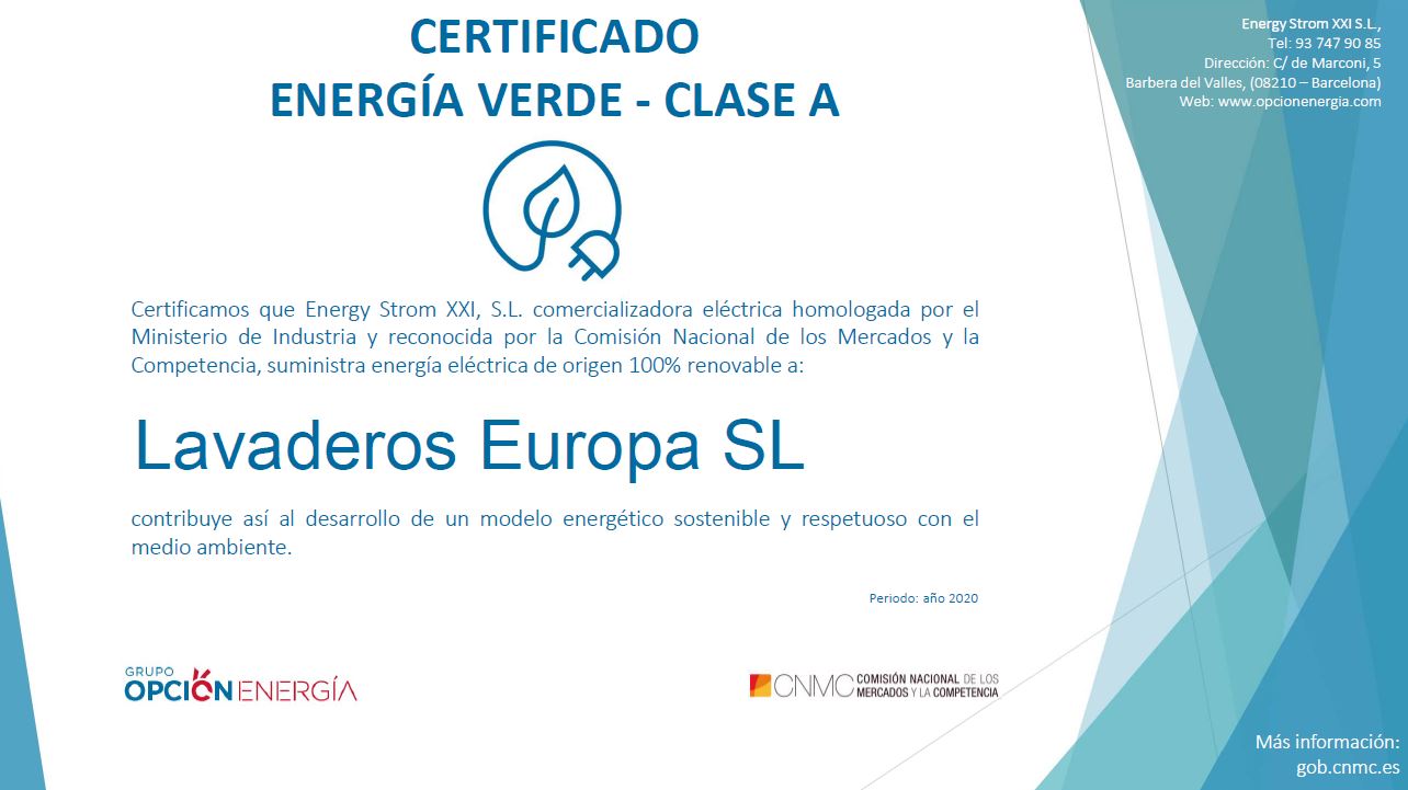 Certificat d'Energia Verda