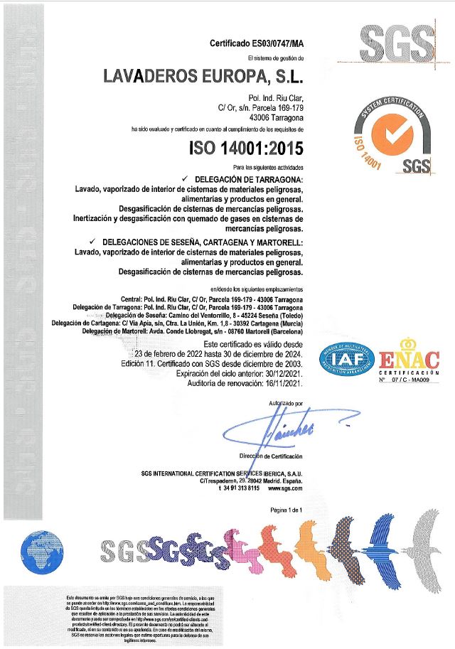 Renovació ISO-14001