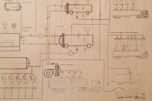 Sketch of the first washing station in Lavaderos Europa